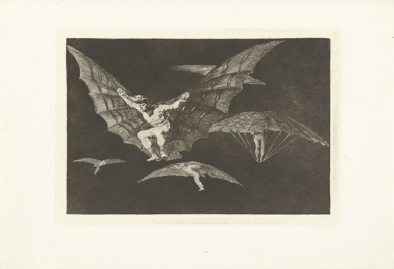 Tapa lentää Mono de volar Los Disparates (The Follies) (sarjan nimi) Los Proverbios (Sananlaskut) (sarjan nimi) tekijältä Francisco de Goya