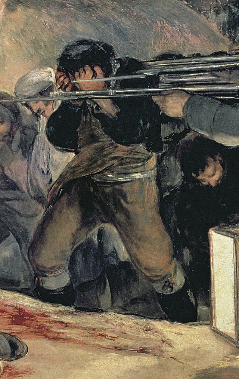 Madridin puolustajien teloitus, 3. toukokuuta 1808, 1814 öljy kankaalle yksityiskohta numerosta 507 tekijältä Francisco de Goya