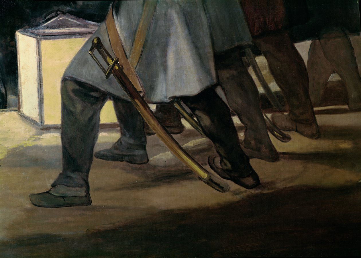 Madridin puolustajien teloitus, 3. toukokuuta 1808, yksityiskohta sotilaiden jaloista, 1814 öljy kankaalle yksityiskohta numerosta 507 tekijältä Francisco de Goya