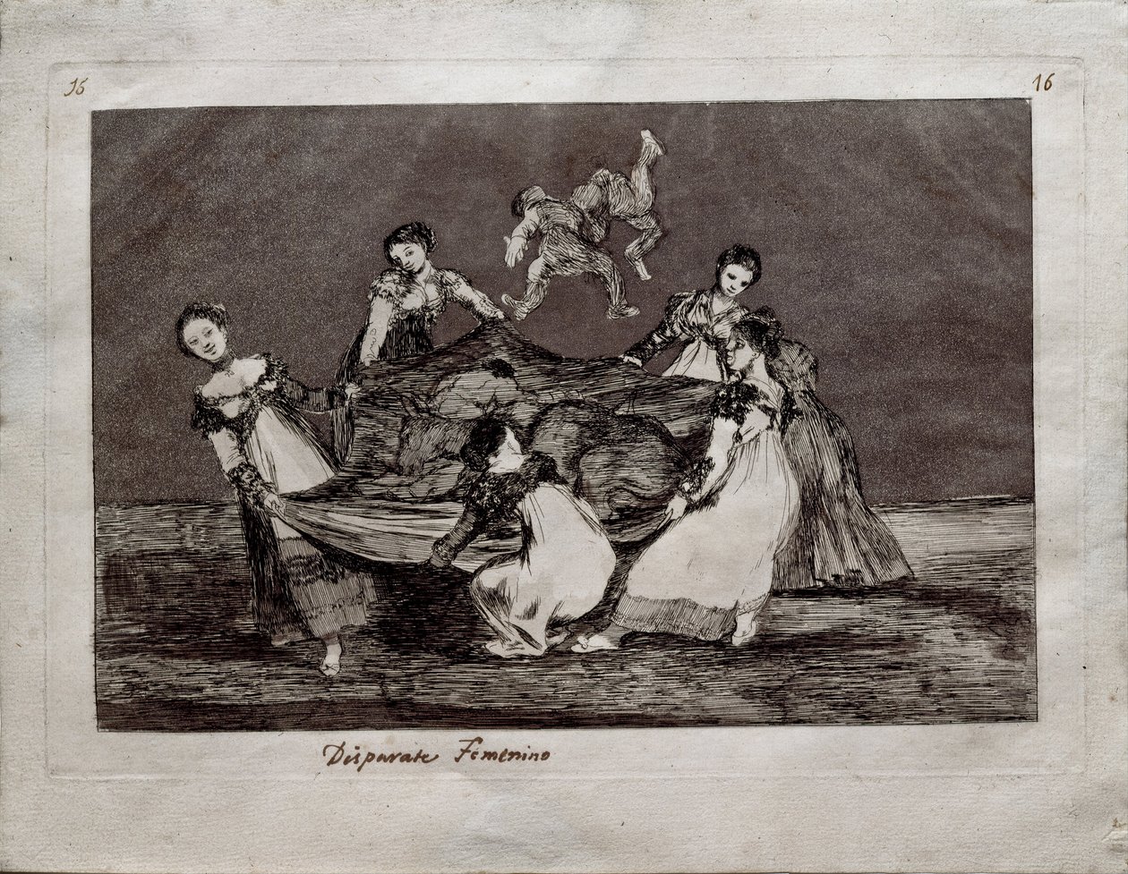 Feminine Folly sarjasta Los Disparates Follies, 1815-1819 tekijältä Francisco de Goya