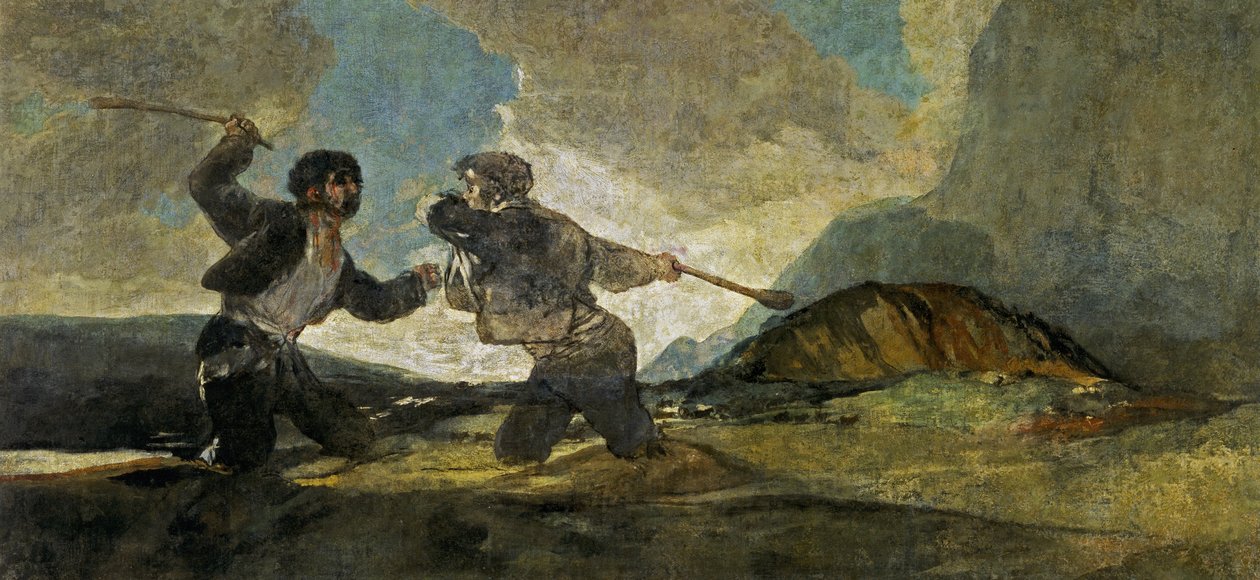 Taistele Cudgelsin kanssa tekijältä Francisco de Goya