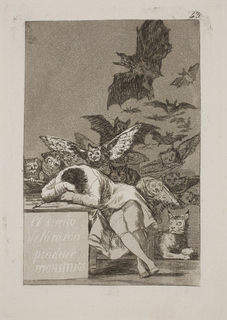 Järjen uni synnyttää hirviöitä tekijältä Francisco de Goya