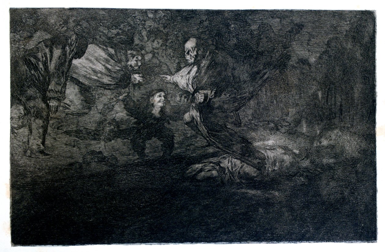 Hautajaisarvoitus, 1819-1823 tekijältä Francisco de Goya