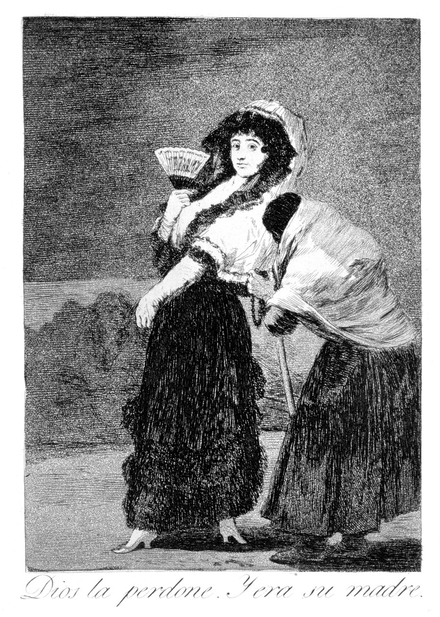 Jumala anna hänelle anteeksi, ja se oli hänen äitinsä, 1799 tekijältä Francisco de Goya