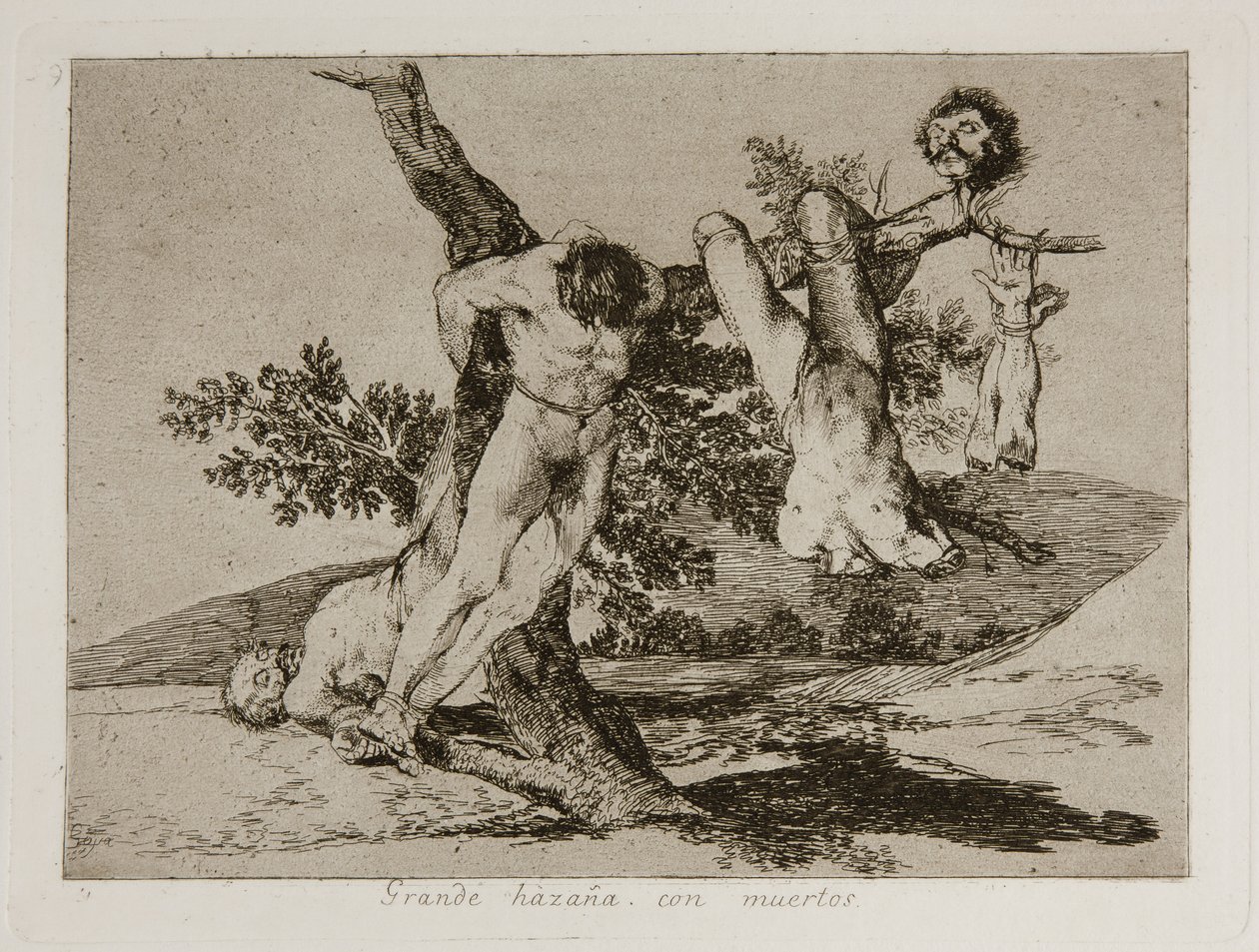 Grande hazaña! Con muertos! Sankarillinen saavutus! Kuolleiden miesten kanssa! Levy 39 elokuvasta The Disasters of War Los tekijältä Francisco de Goya