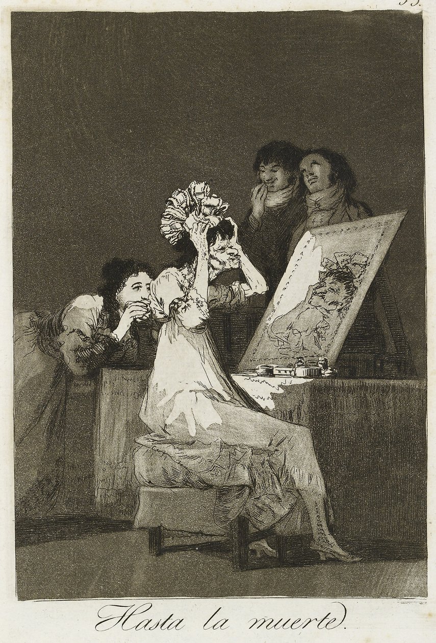 Hasta la muerte, 1799 (etsaus, kuivakärki ja akvatinta) tekijältä Francisco de Goya