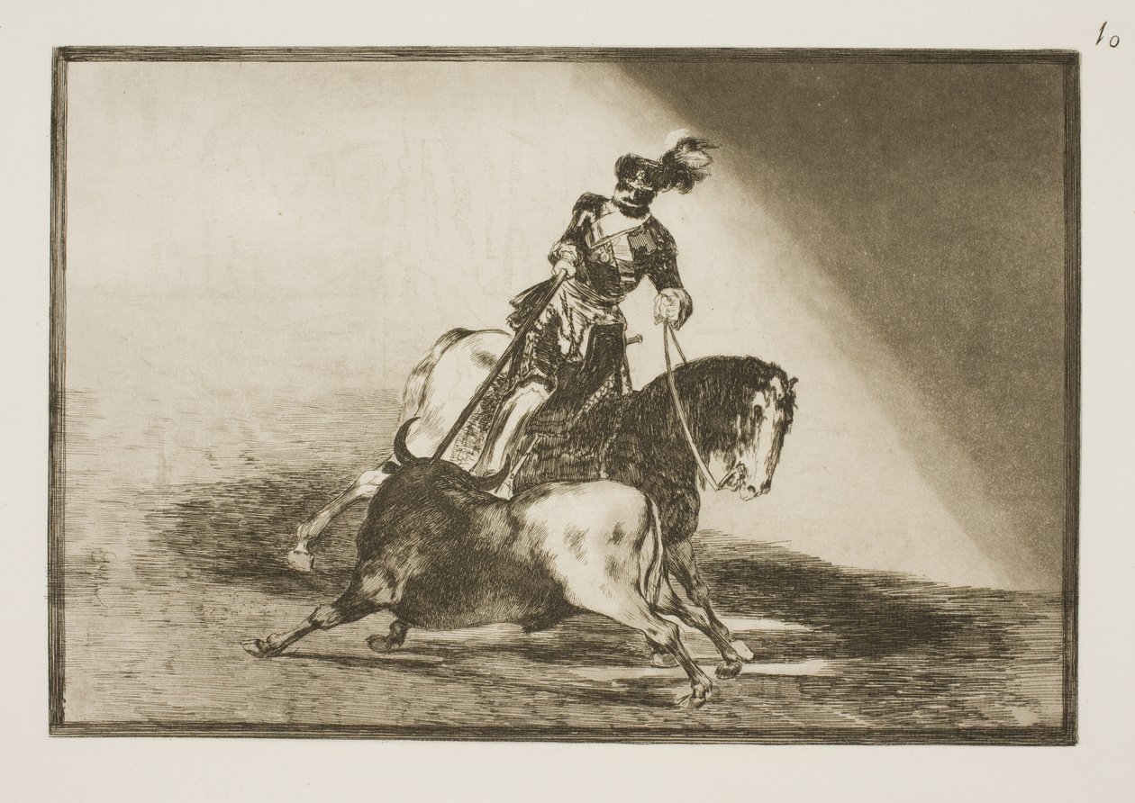 Kaarle V lyö härän Valladolidin areenalla tekijältä Francisco de Goya