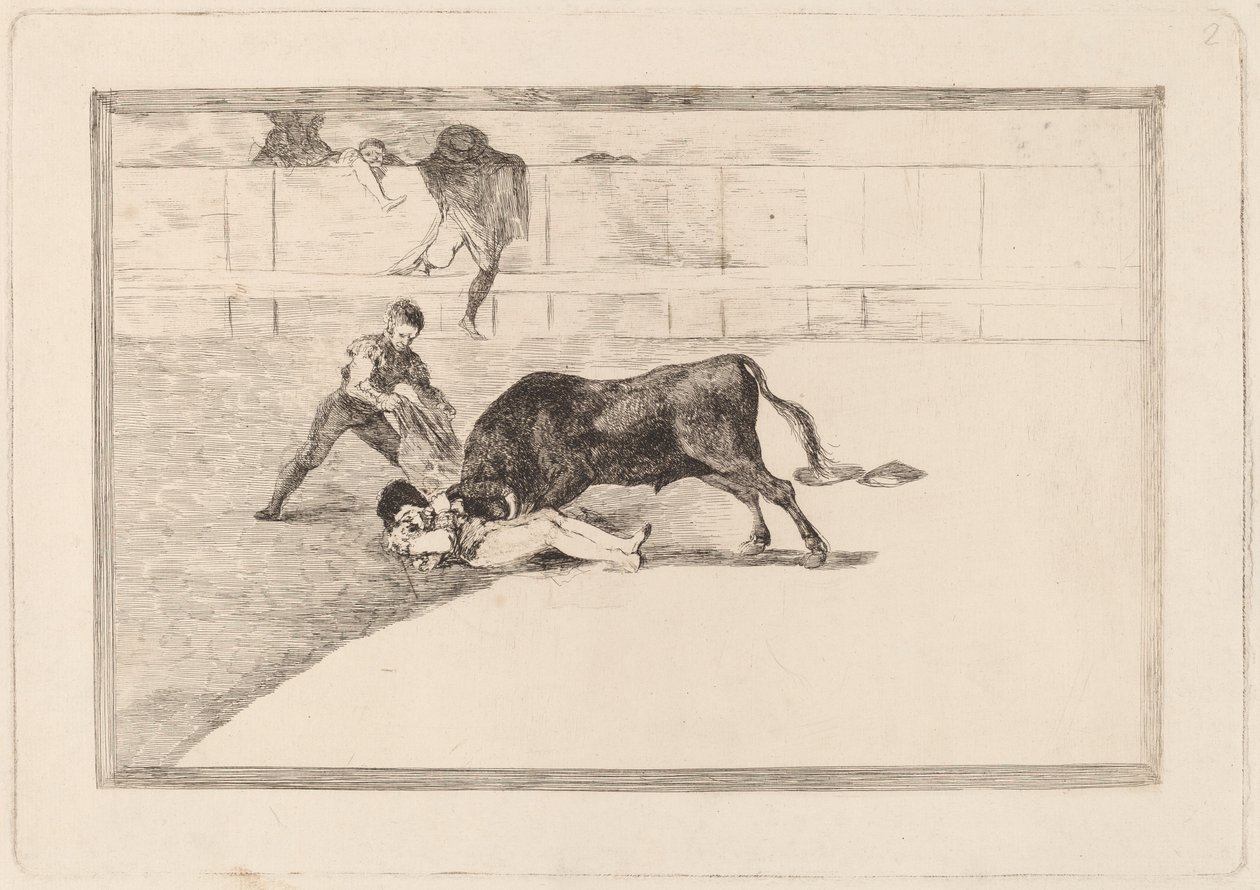 Pepe Illon valitettava kuolema Plaza de Madridissa (Pepe Illon epäonninen kuolema kehässä Madridissa) tekijältä Francisco de Goya