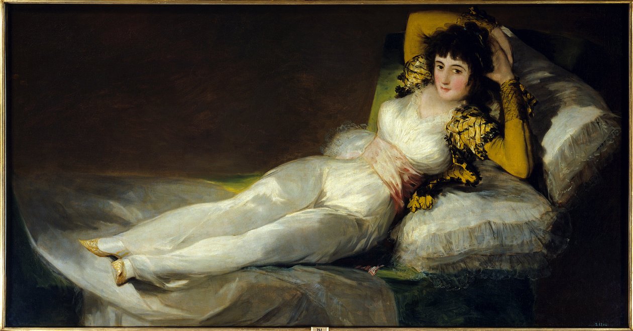 La maja vestida (söpö vetue (pukeutunut). Maalaus tekijältä Francisco de Goya