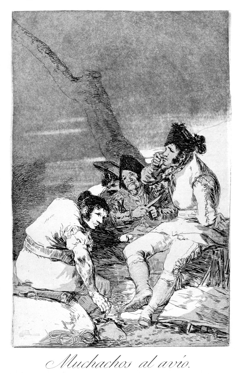Pojat valmistautuvat, 1799 tekijältä Francisco de Goya