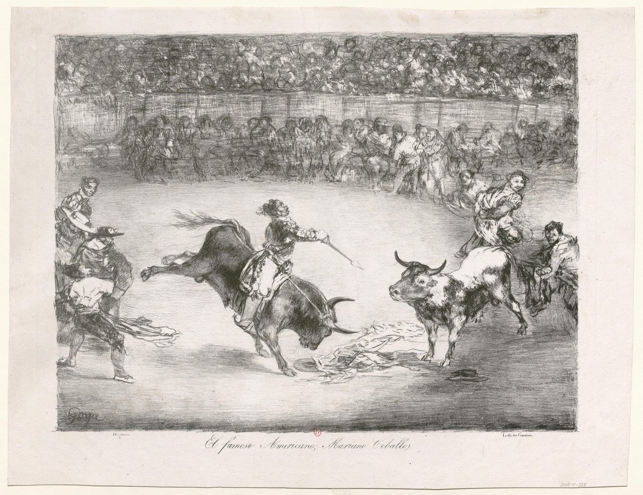 [Les Taureaux de Bordeaux: Kuuluisa amerikkalainen Mariano Ceballos] tekijältä Francisco de Goya