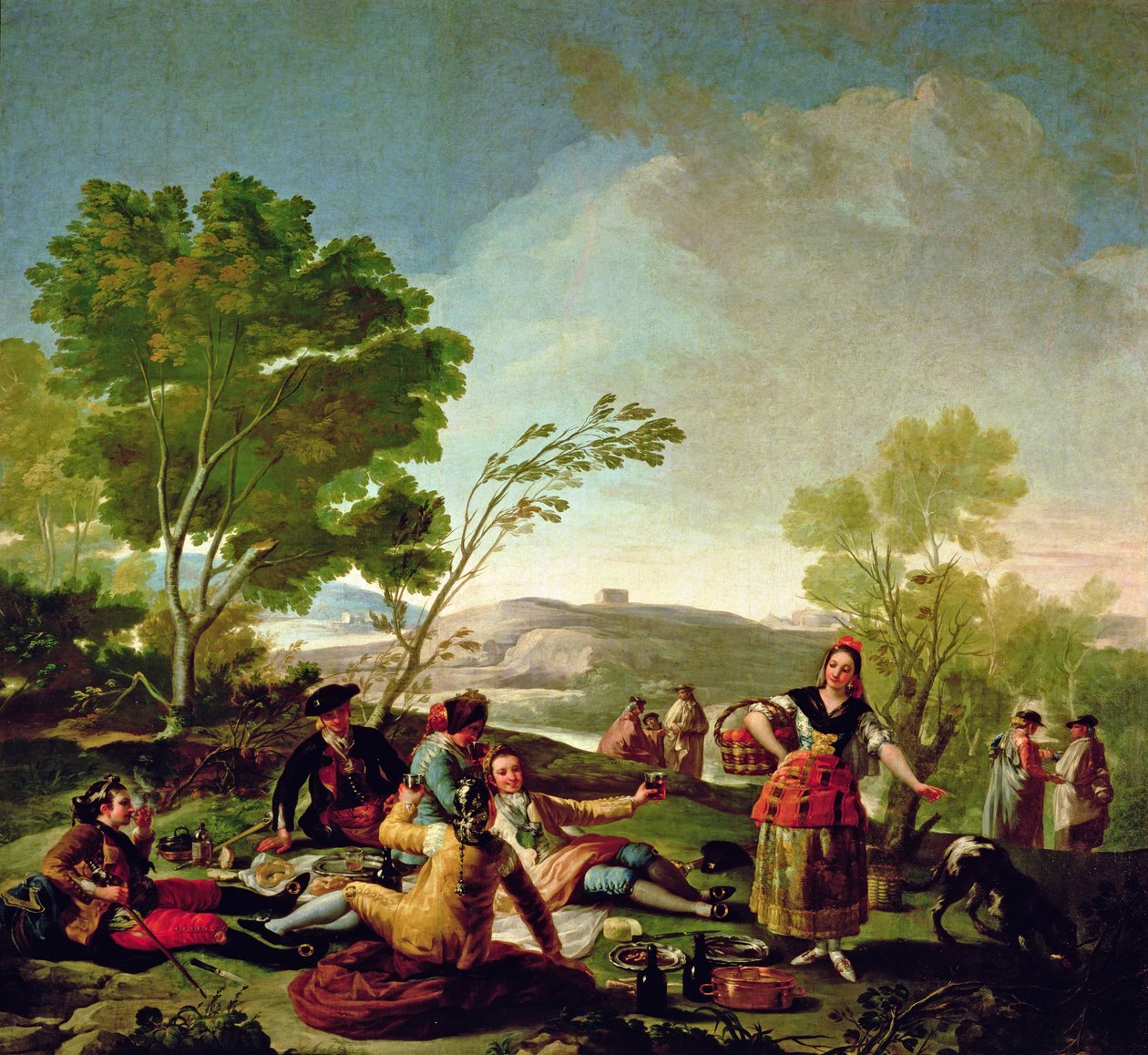 Ateria Manzanares-joen rannalla, 1776 tekijältä Francisco de Goya