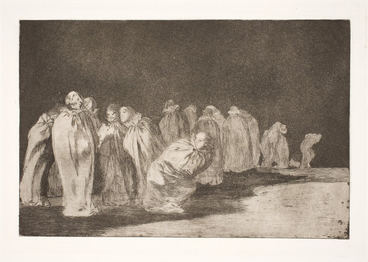 Säkkimiehet (Säkkikankaan alla on jotain piilossa / miestä ei voi arvioida vaatteiden perusteella) tekijältä Francisco de Goya