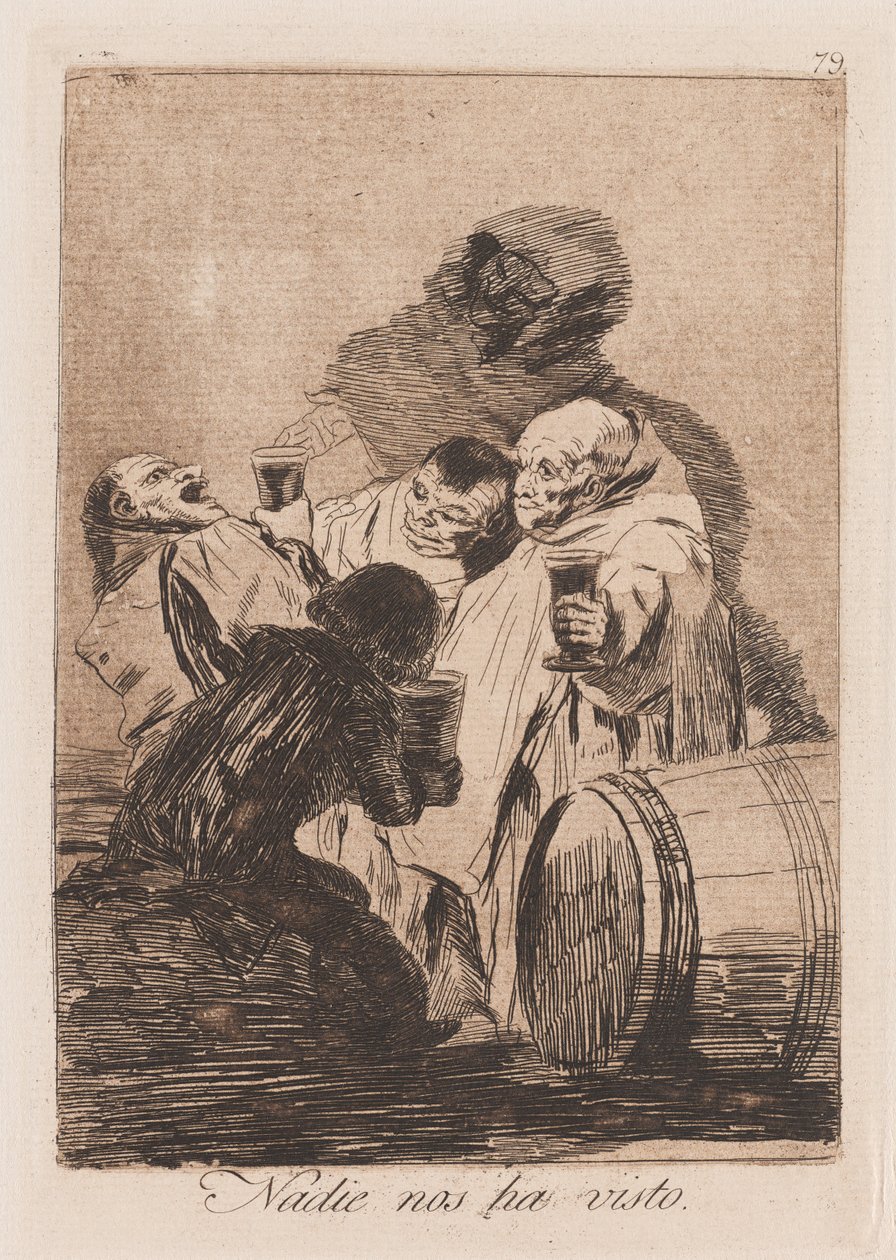 Kukaan ei ole nähnyt meitä, 18. päivän lopusta 19. päivän alkuun vuosisadan (tulostus) tekijältä Francisco de Goya