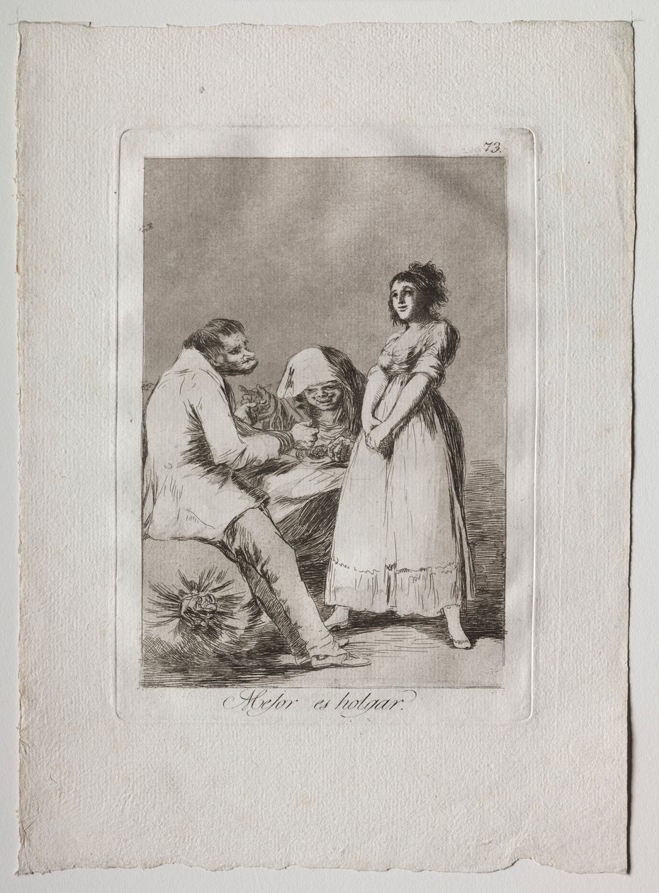 Ochenta Caprichos: On parempi olla laiska, 1793-1798. tekijältä Francisco de Goya