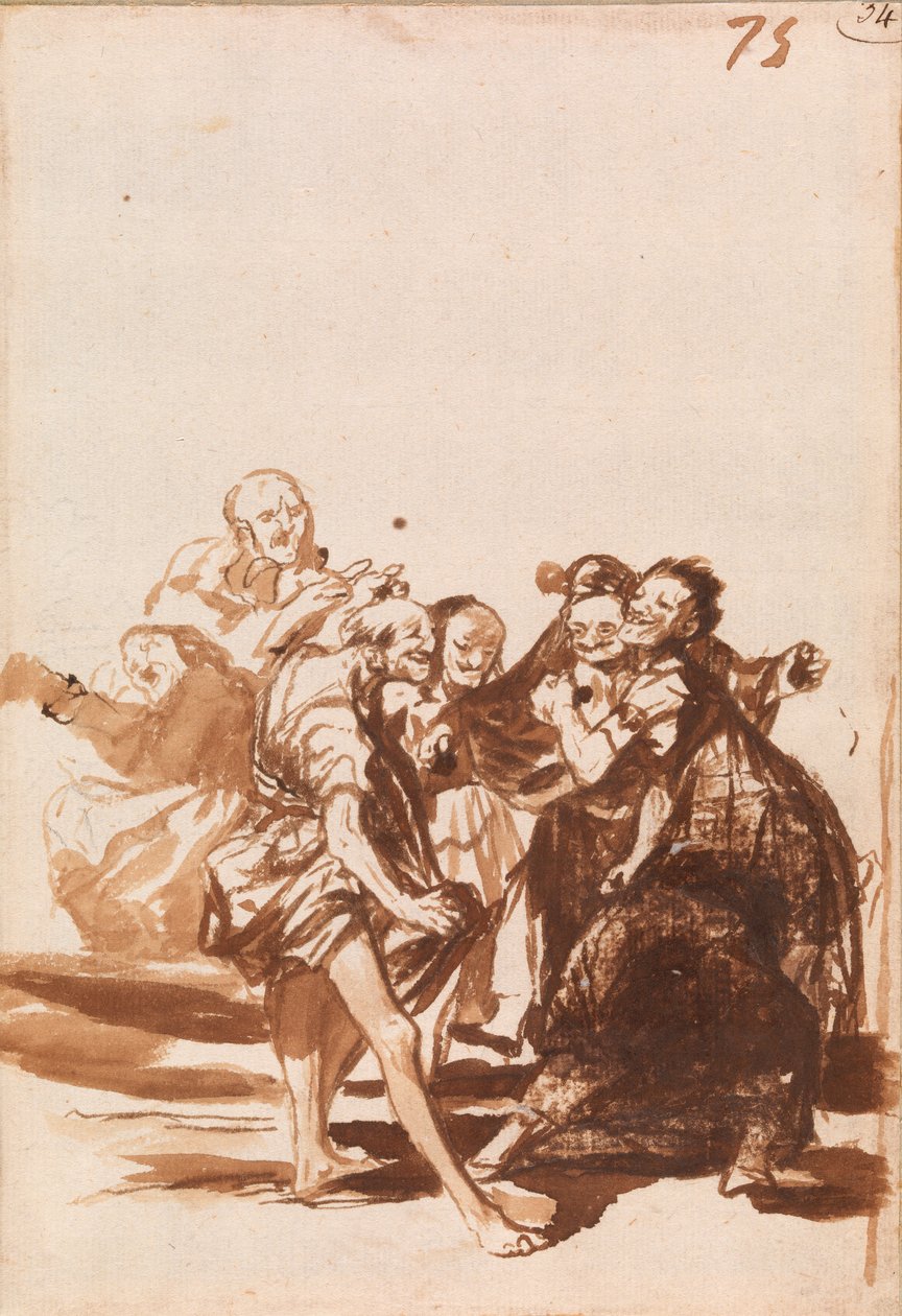 Vanhukset laulavat ja tanssivat tekijältä Francisco de Goya