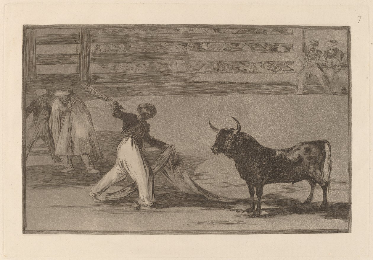 Harppuunien tai banderillojen alkuperä (harppuunien tai banderillojen alkuperä) tekijältä Francisco de Goya