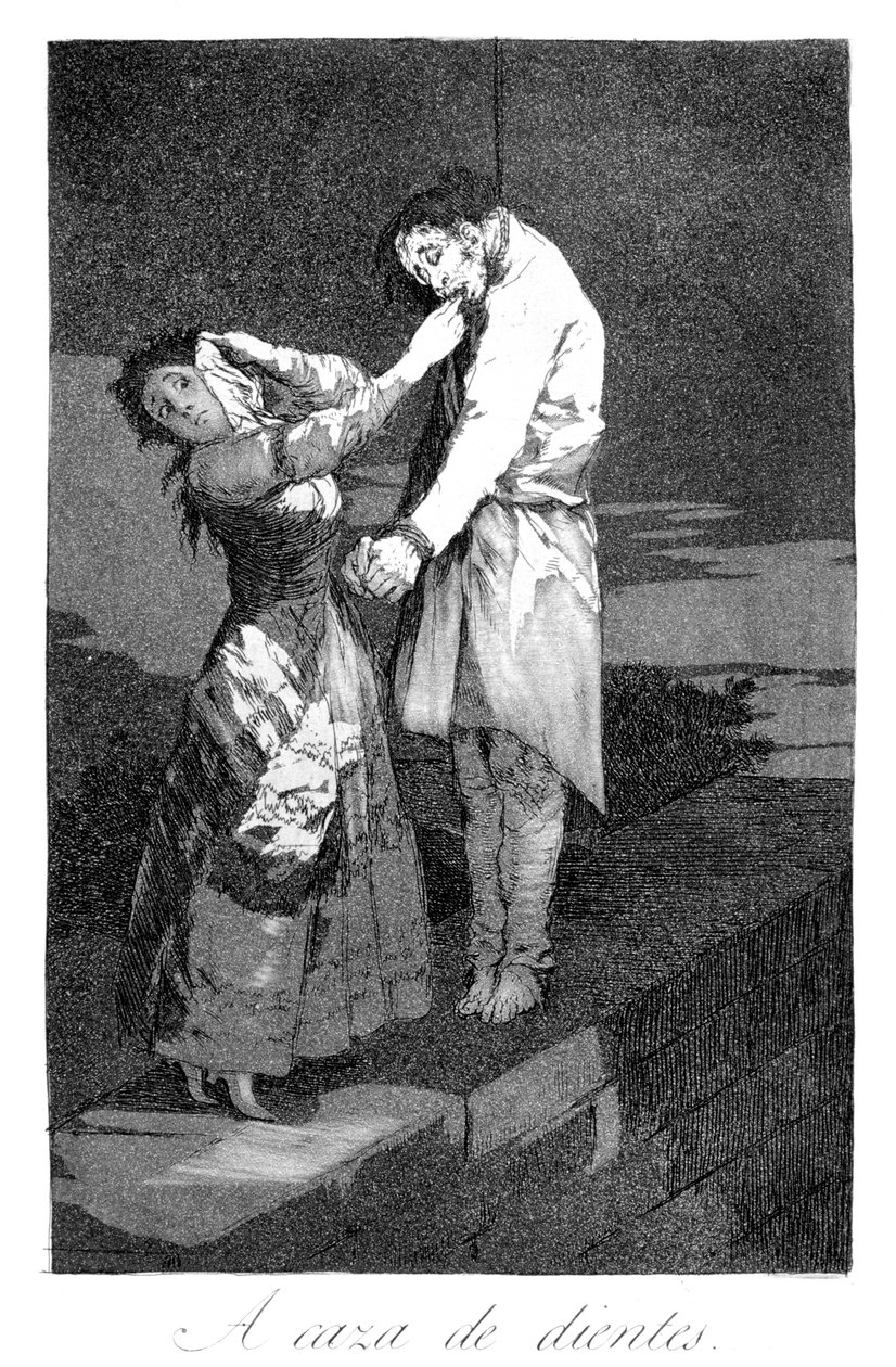 Hampaiden metsästys, 1799 tekijältä Francisco de Goya