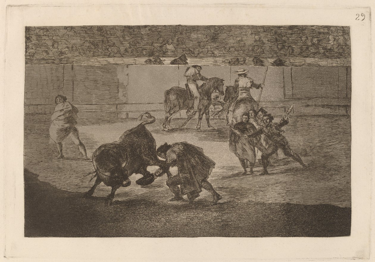 Pepe Illo leikkaa härkää (Pepe Illo Making the Pass of the "Corte") tekijältä Francisco de Goya