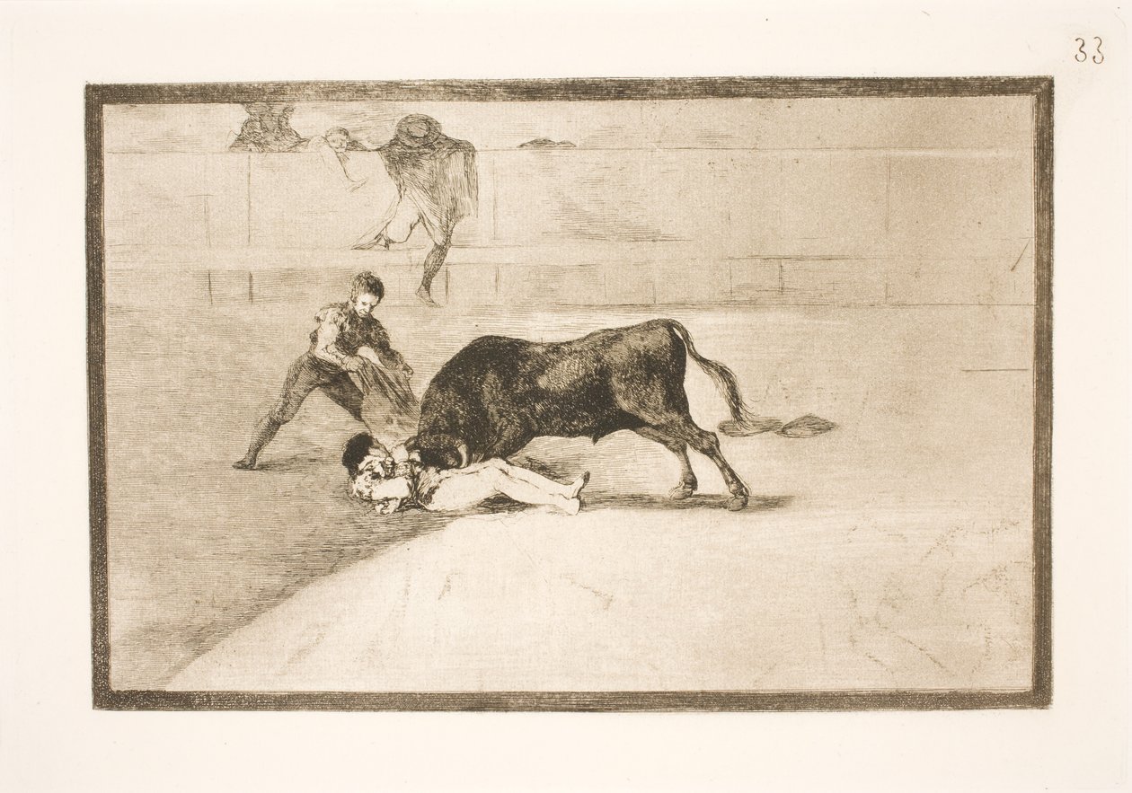Pepe Illon valitettava kuolema Madridin areenalla tekijältä Francisco de Goya