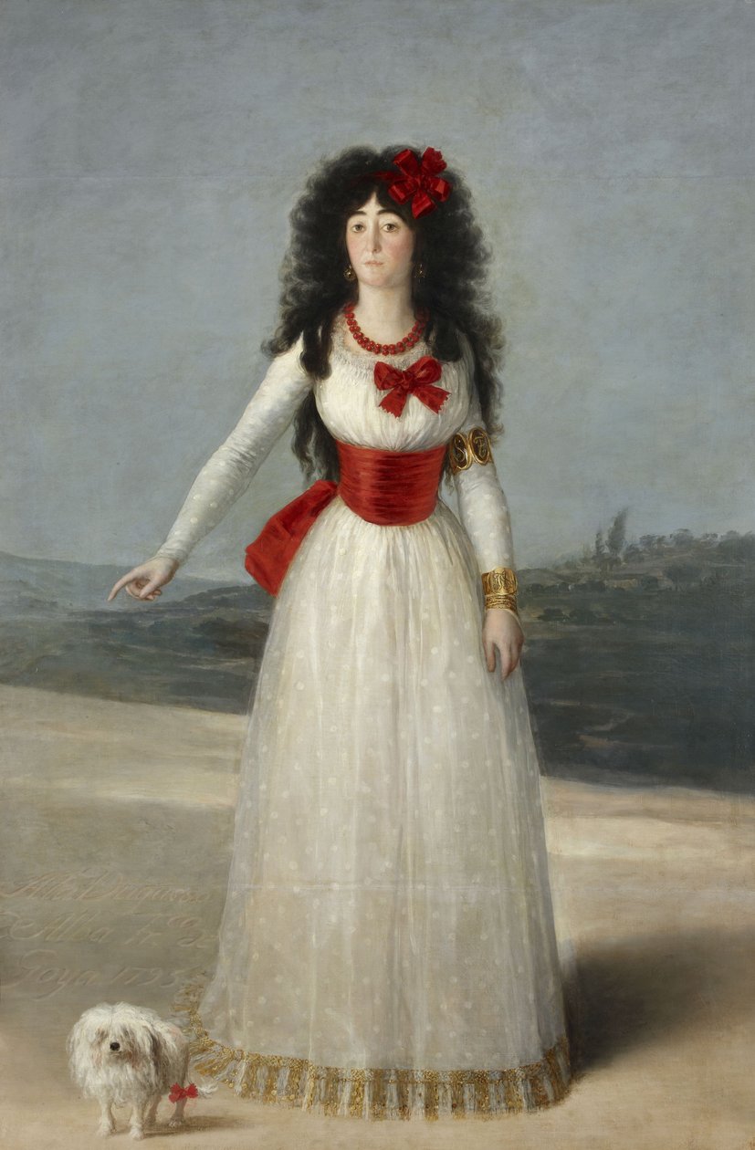Muotokuva Maria Cayetana de Silvasta 1762-1802, Alban 13. herttuattaresta, 1795 tekijältä Francisco de Goya