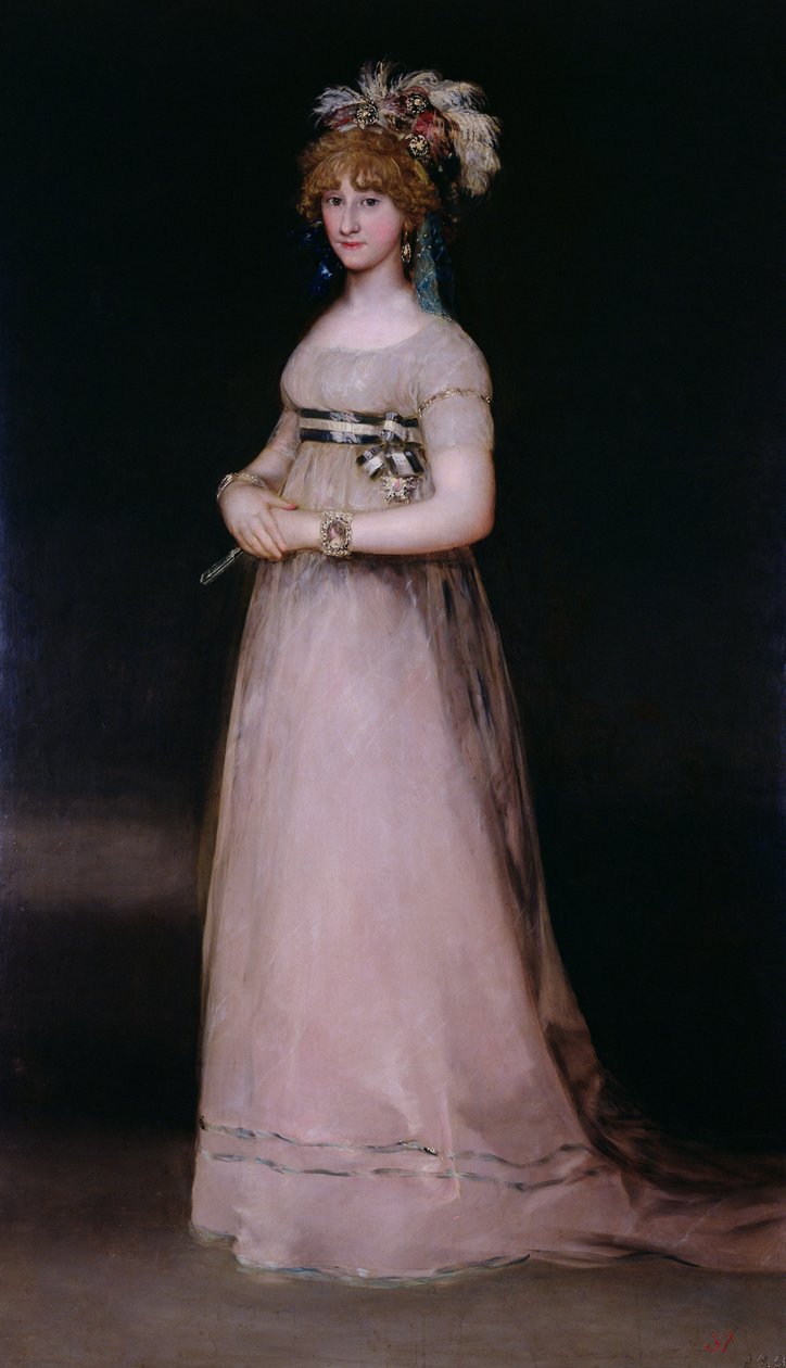 Muotokuva Maria Theresa de Bourbon y Vallabrigasta, Chinchonin kreivitär, n. 1801 tekijältä Francisco de Goya