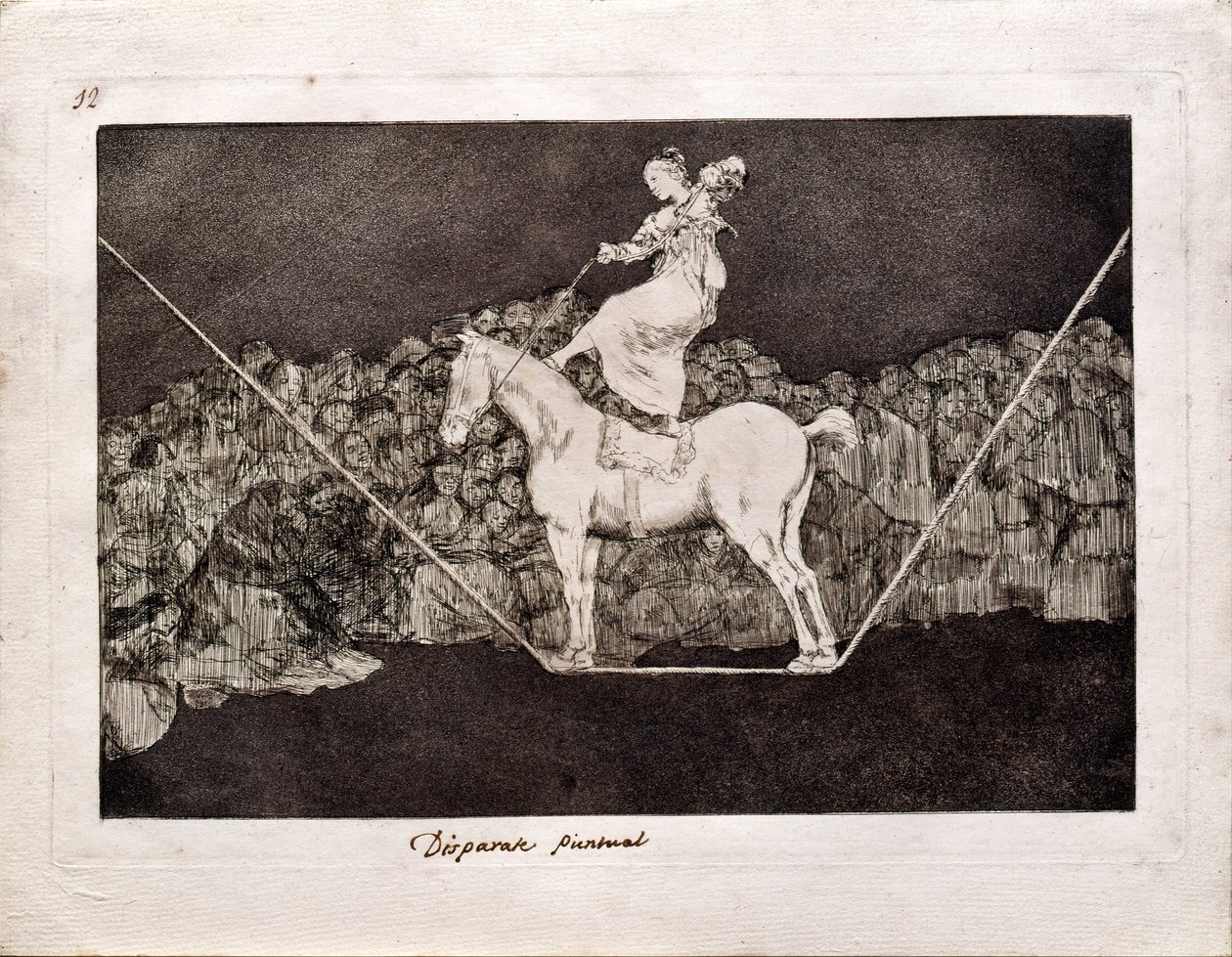 Tarkka Folly sarjasta Los Disparates Follies, 1815-1819 tekijältä Francisco de Goya