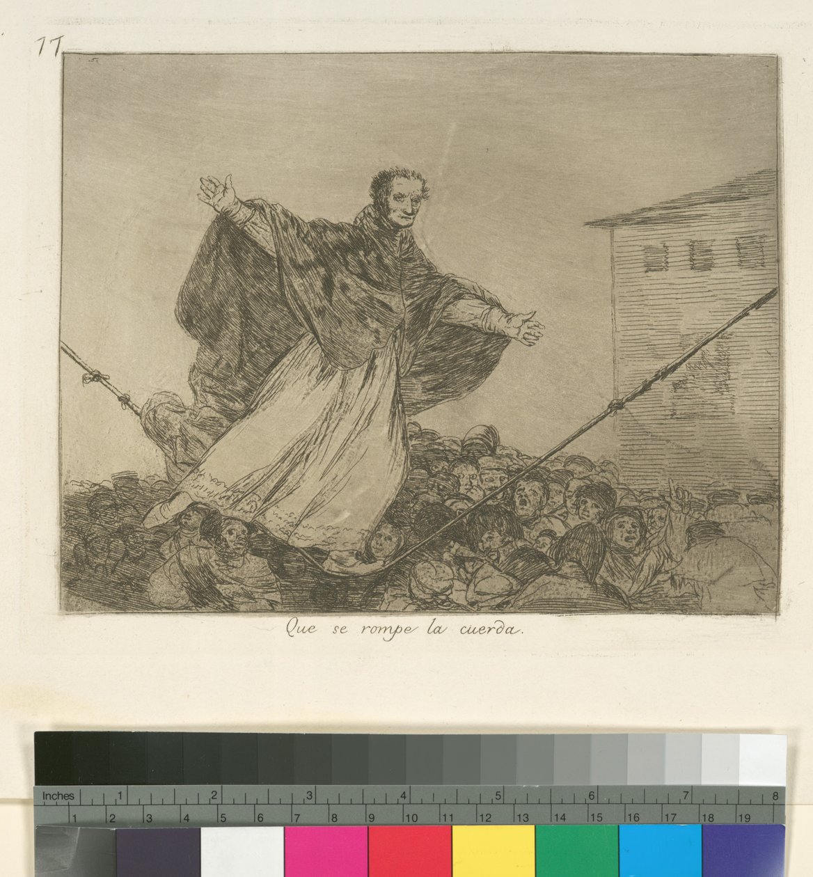 Toukokuu johto katkeaa, levy 77 Los Desastres de la Guerrasta (Sodan katastrofit), vuosien 1814-15 jälkeen, julkaistu 1863 (etsaus, akvatinta tai lavis & kuivakärki) tekijältä Francisco de Goya