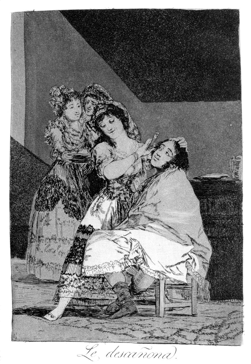 Hän fleeces häntä, 1799 tekijältä Francisco de Goya