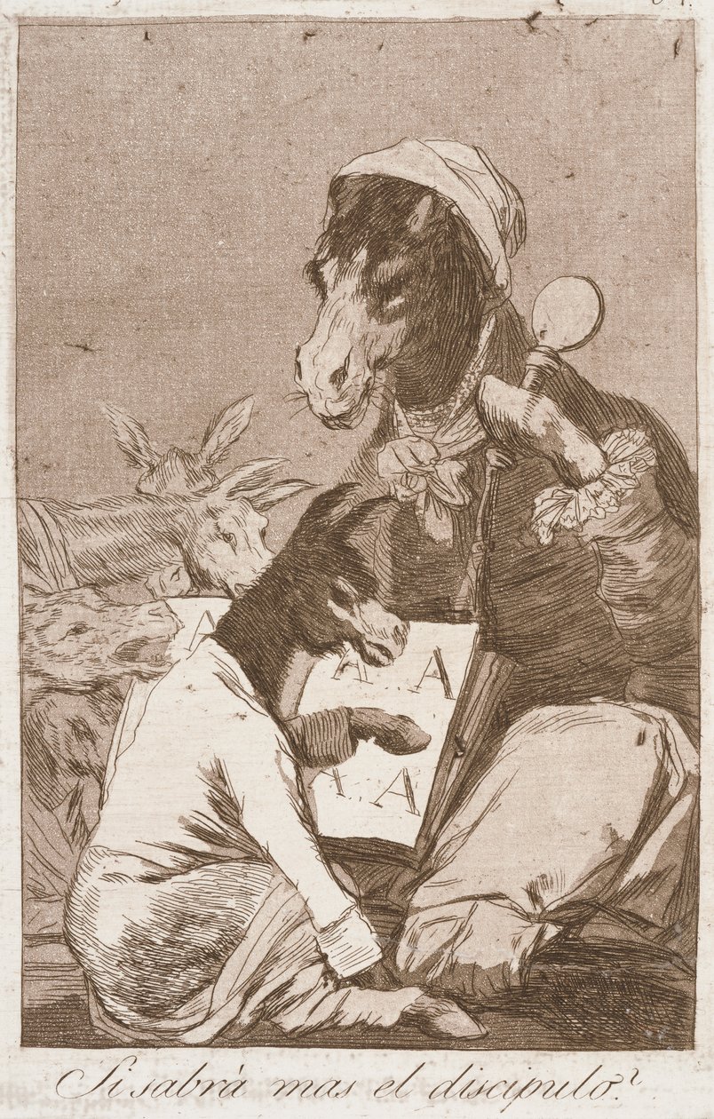 Si sabrá mas el discipulo (Pitäisikö oppilaan tietää se paremmin ) tekijältä Francisco de Goya