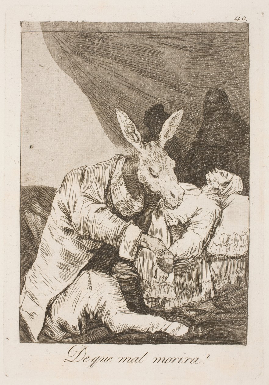 Tappaako lääkäri vai sairaus hänet? tekijältä Francisco de Goya