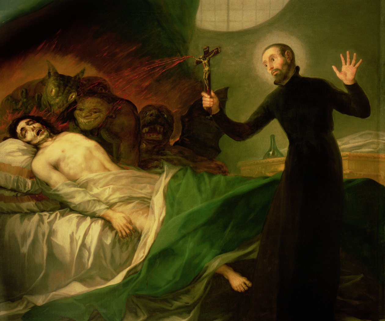 St. Francis Borgia (1510-72) Auttaa kuolevaa, katumatonta, 1795 tekijältä Francisco de Goya