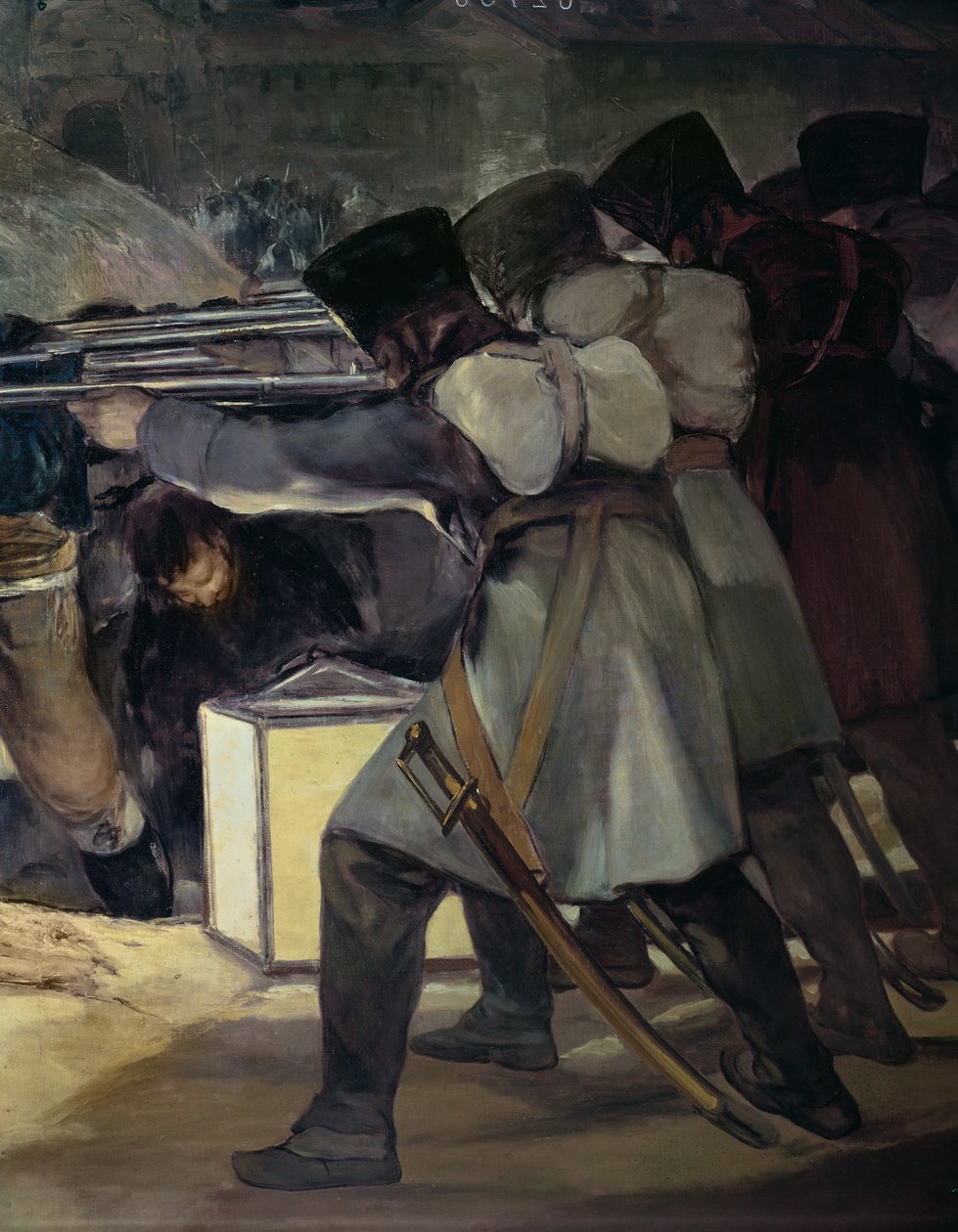3. toukokuuta 1808, Madridin yksityiskohta jalkasotilaista, 1814 öljy kankaalle tekijältä Francisco de Goya