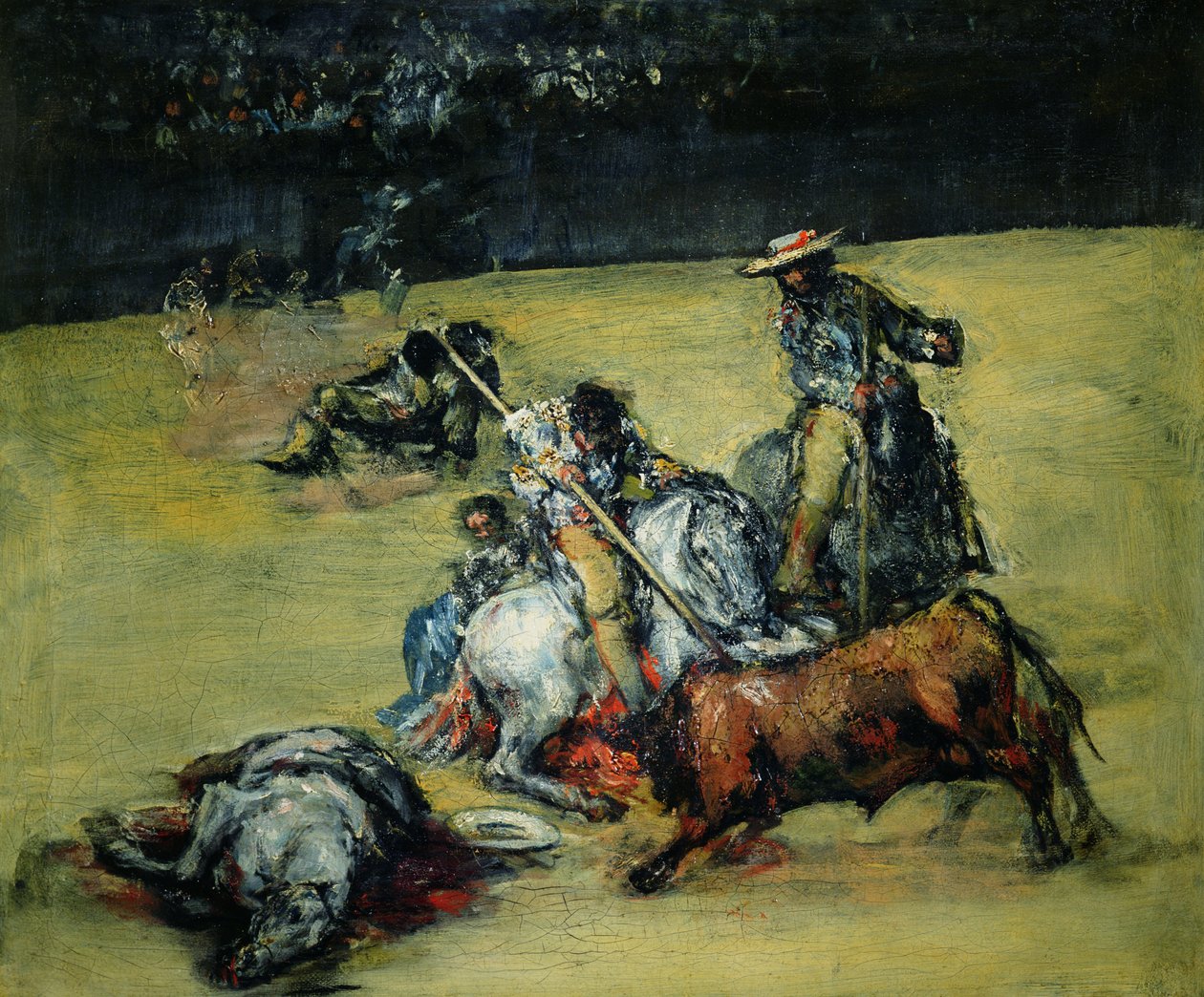 Härkätaistelu, noin 1825 tekijältä Francisco de Goya