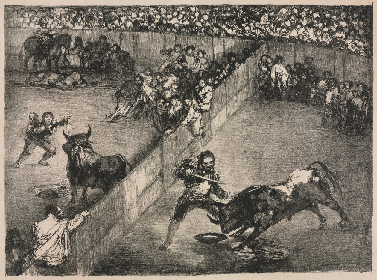 The Bulls of Bordeaux: Härkätaistelu jaetussa kehässä tekijältä Francisco de Goya