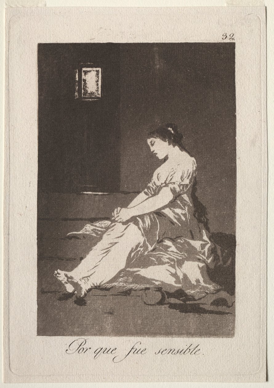 Caprichos: Koska hän oli herkkä, 1799. tekijältä Francisco de Goya