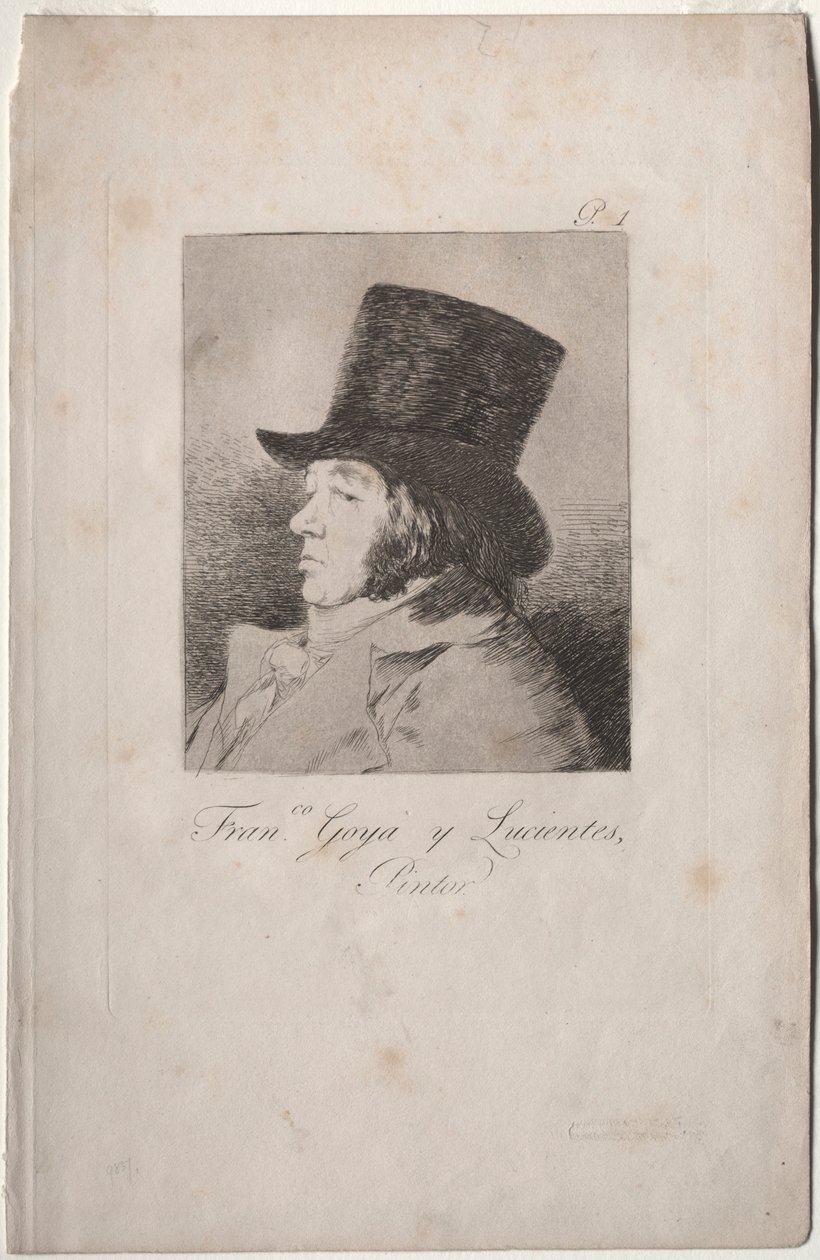 Caprichot: Goyan muotokuva. tekijältä Francisco de Goya