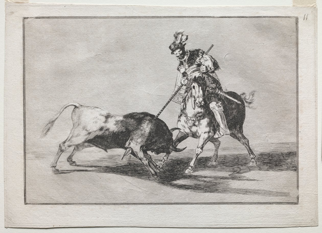 Cid Campeador Spearing toista härkää tekijältä Francisco de Goya