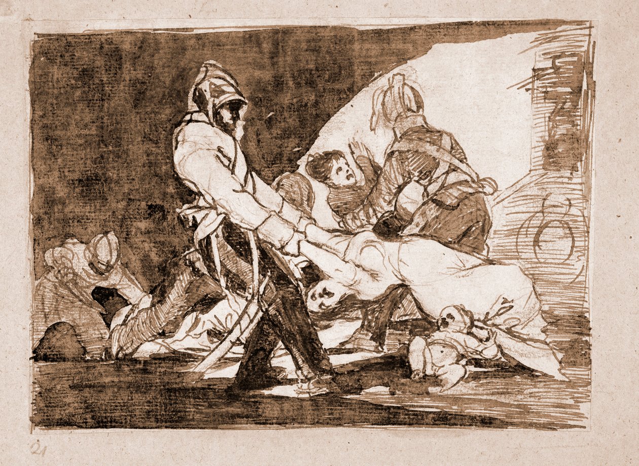 The Disasters of War: Heille ei enää (etsaus alustavasta piirroksesta tekijältä Francisco de Goya