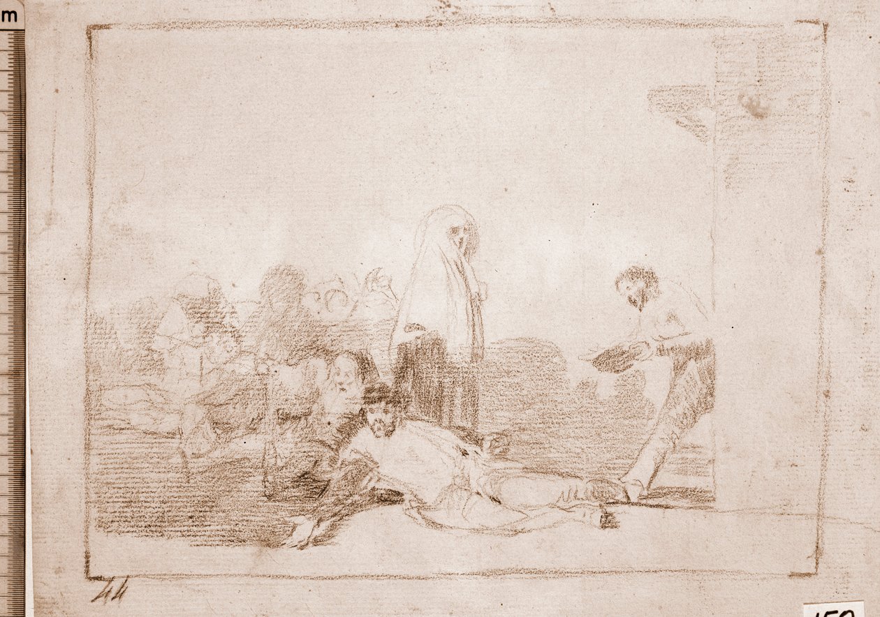The Disasters of War: On turhaa huutaa (valmistelupiirros tekijältä Francisco de Goya