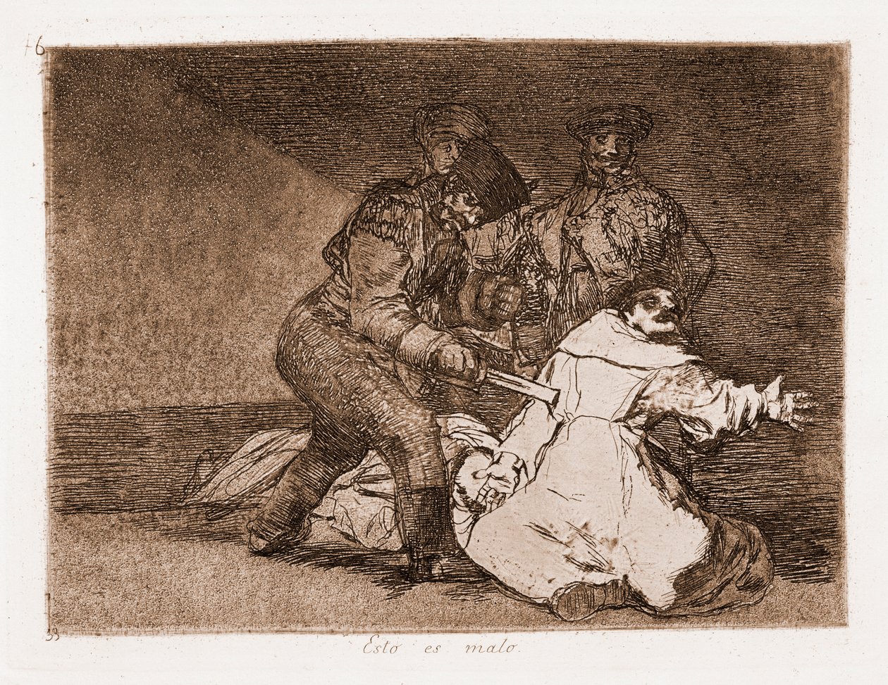 The Disasters of War: Tämä on huono (etsaus valmistelevasta piirustuksesta tekijältä Francisco de Goya