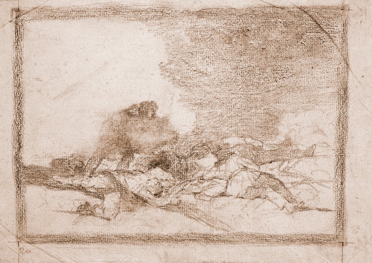 The Disasters of War : Tästä syystä synnyit (valmistelupiirros tekijältä Francisco de Goya