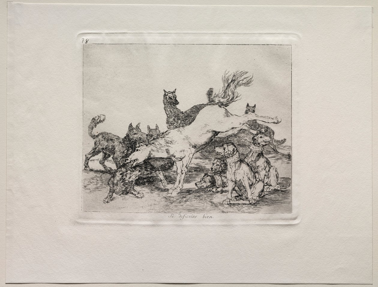 Sodan kauhut: Hän puolustaa itseään hyvin. tekijältä Francisco de Goya