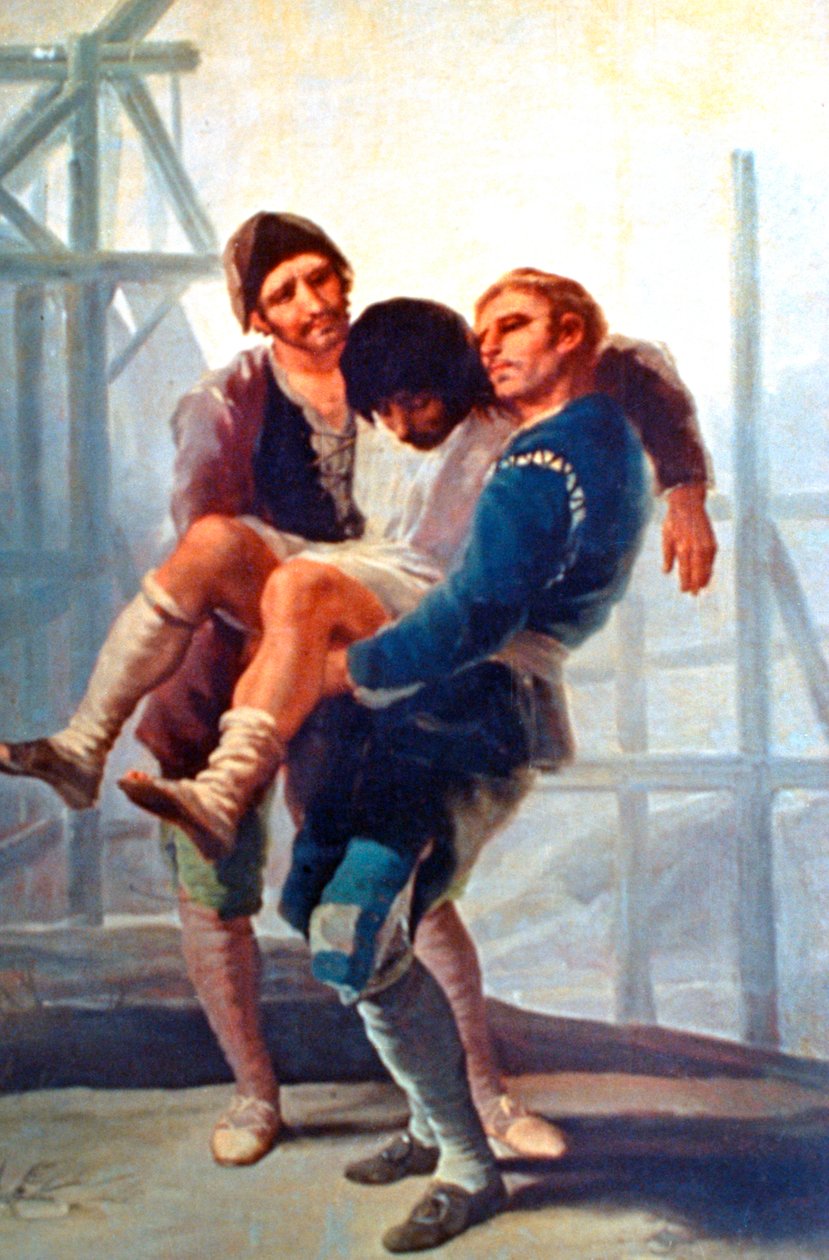 Loukkaantunut vapaamuurari, 1786-1787. tekijältä Francisco de Goya