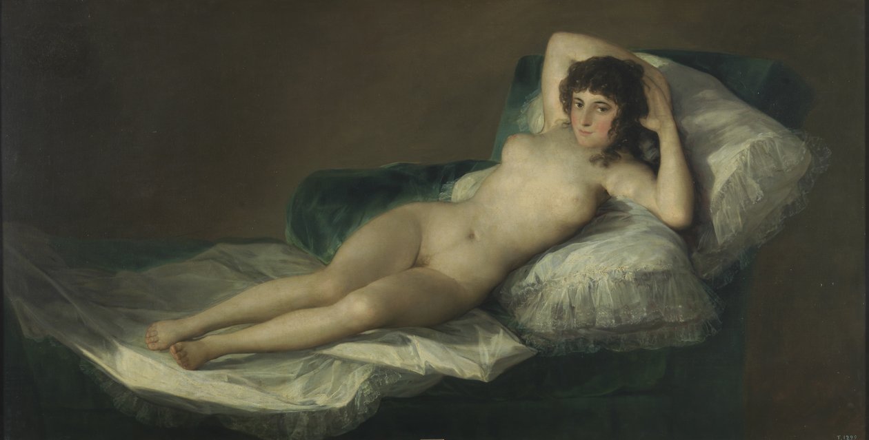 Alaston Maja, n. 1797-1800 tekijältä Francisco de Goya
