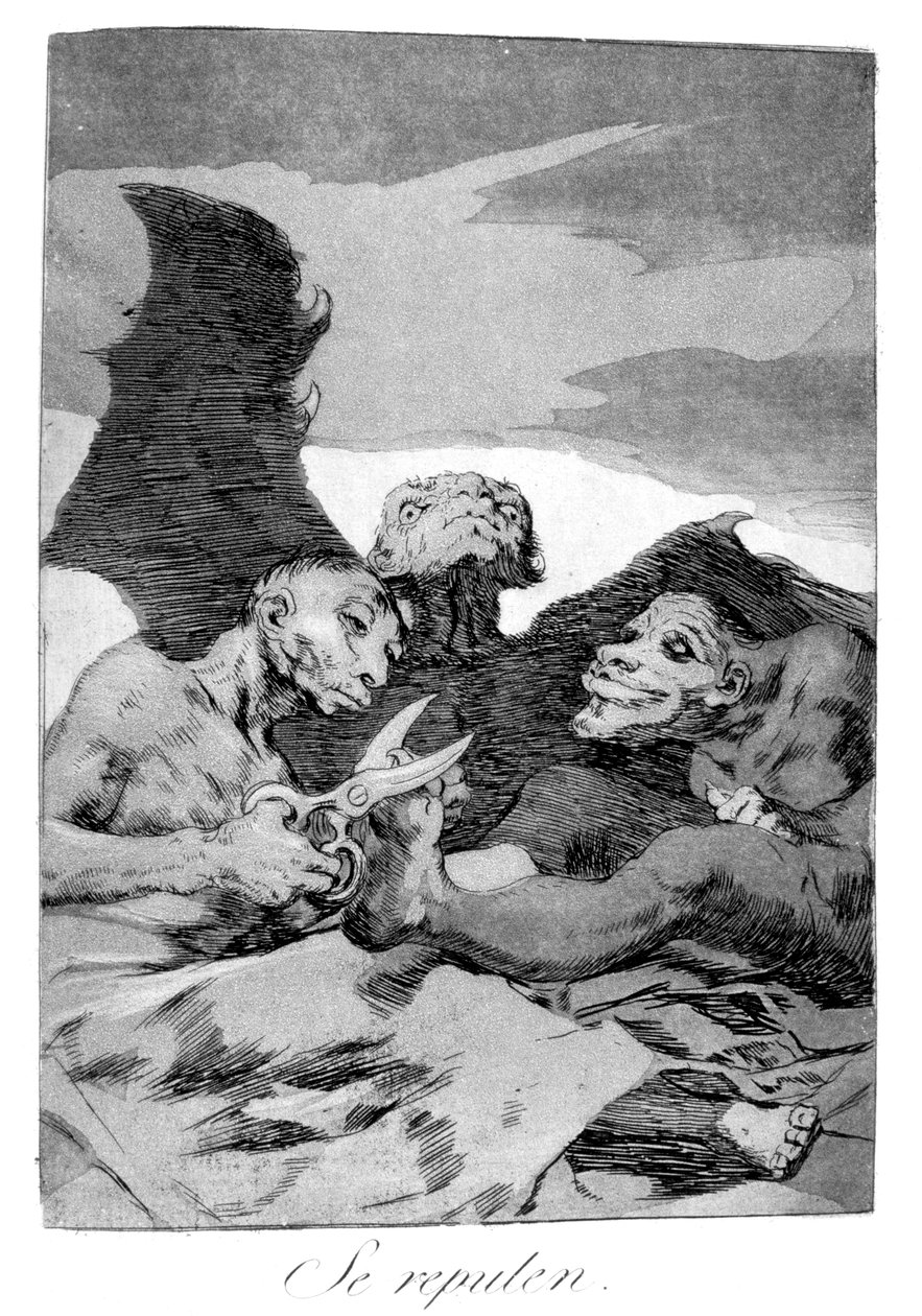He kohottavat itseään, 1799 tekijältä Francisco de Goya