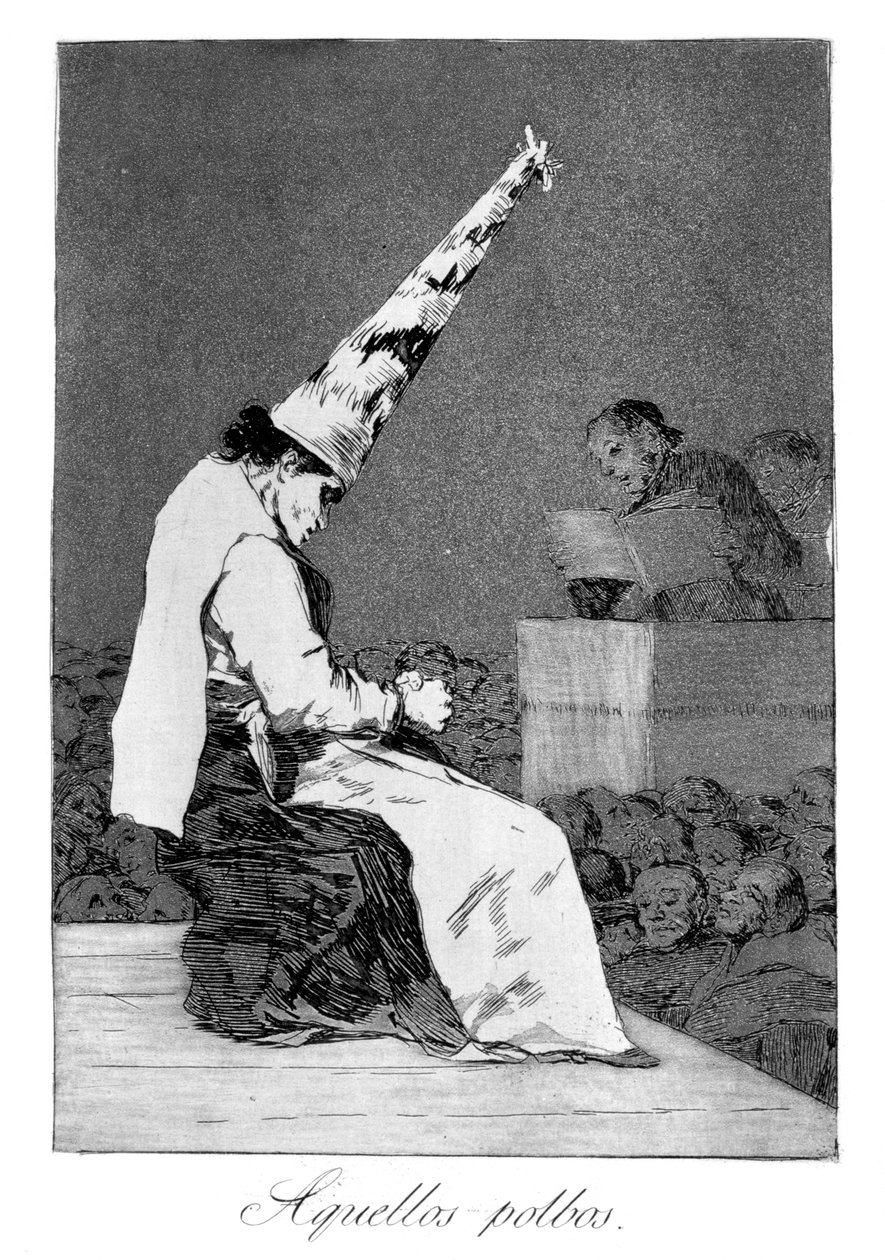Nuo pölyhiukkaset, Perrico rampa, 1799 tekijältä Francisco de Goya