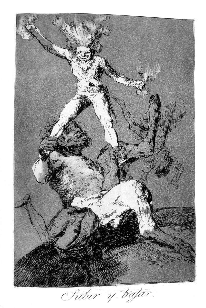 Nousta ja laskea, 1799 tekijältä Francisco de Goya