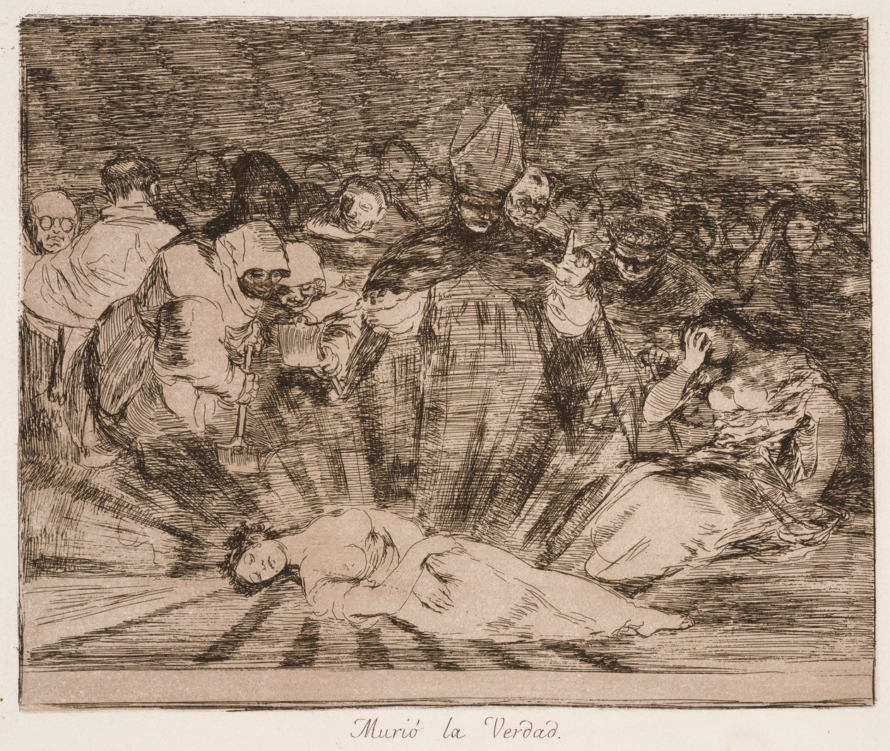 ”Truth has Died” (Totuus on kuollut) sarjasta ”Sodan katastrofit” tekijältä Francisco de Goya