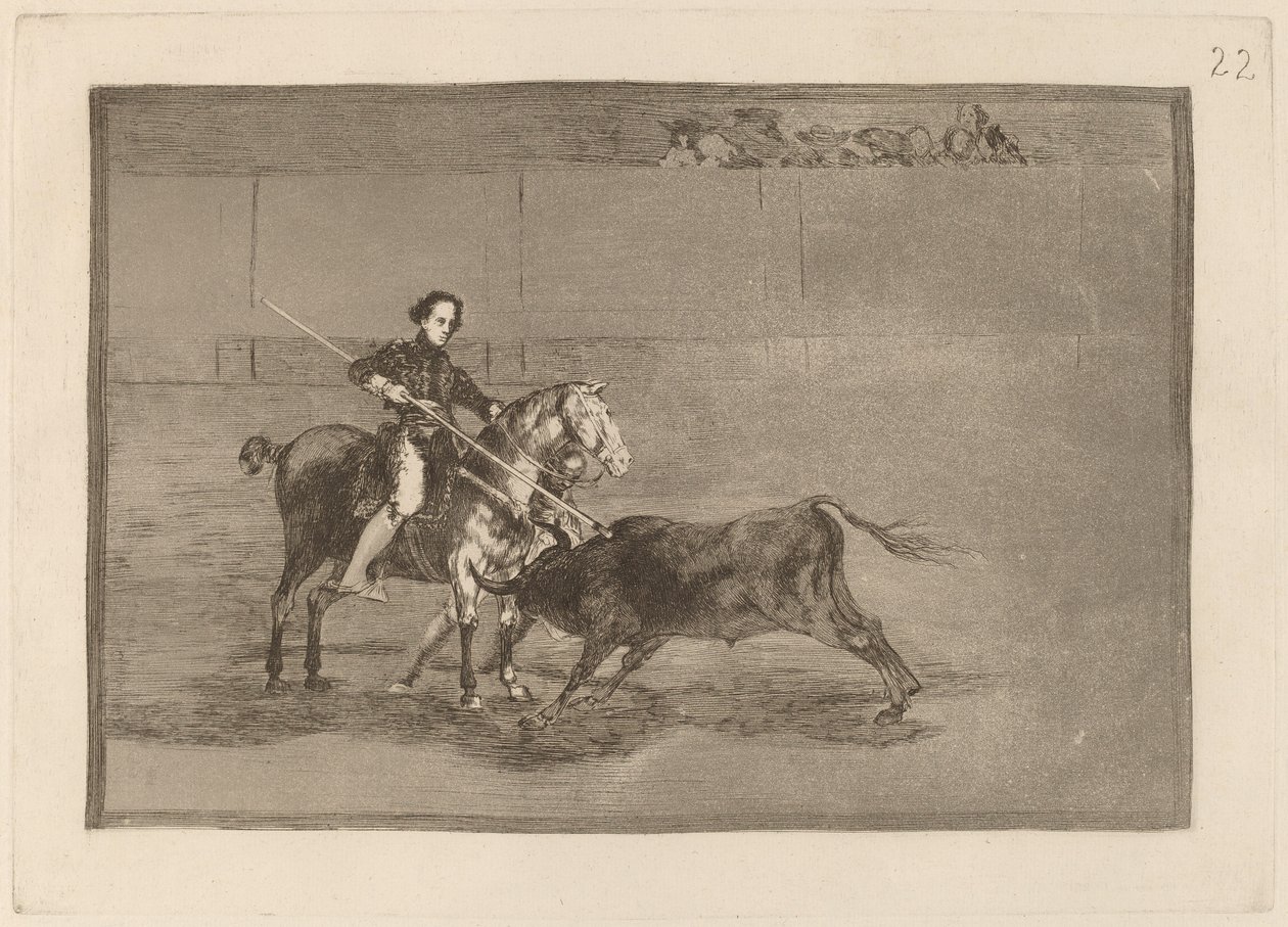 Juhlitun Pajueleran miehekäs rohkeus kehässä Saragossassa tekijältä Francisco de Goya